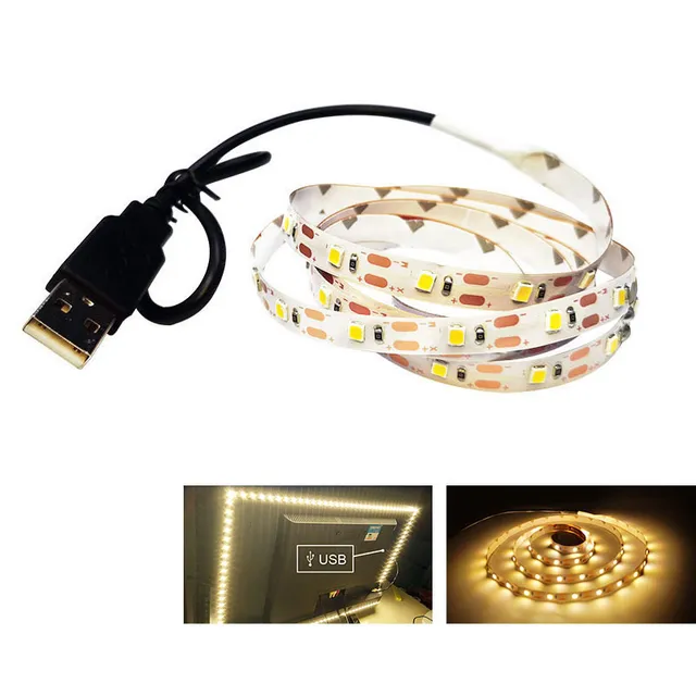 LED osvětlení na záda televize napájené USB