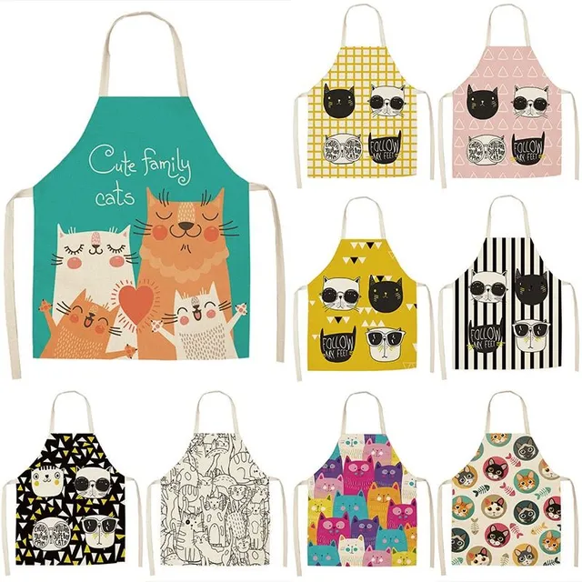 Stylish kitchen apron with cat motif Mini Me