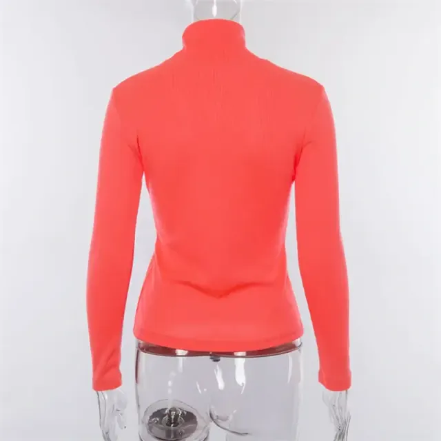 Women's neon fashion turtleneck with long sleeves