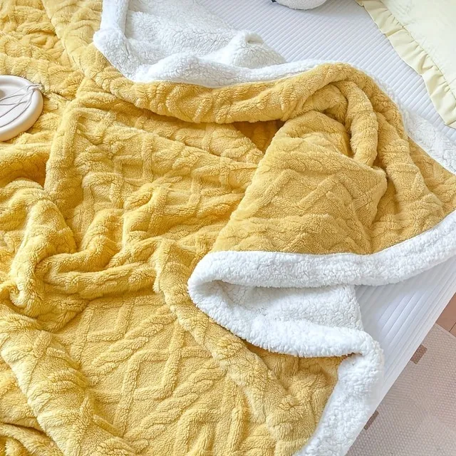 Smooth double-sided fleece blanket, suitable for autumn, winter and summer air conditioning