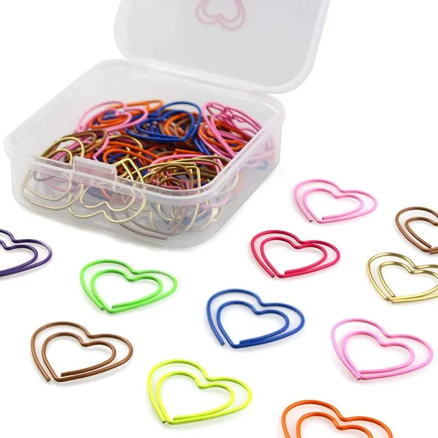 Decorative office metal clips in the shape of hearts