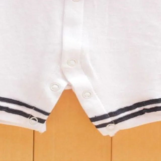Babies Navy Overal - White