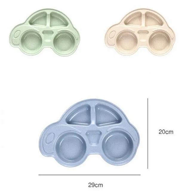 Luxury multifunctional silicone plate for toddlers in the shape of a Rueben car