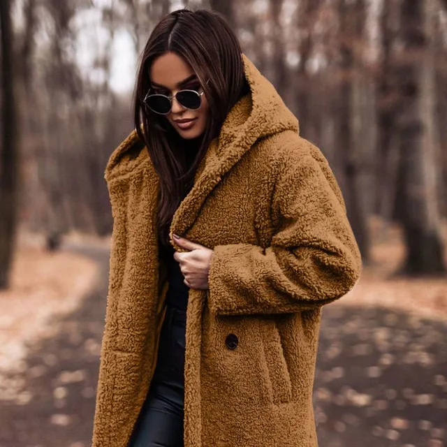 Manteau long en laine pour femme - Mode élégante et colorée à manches longues  