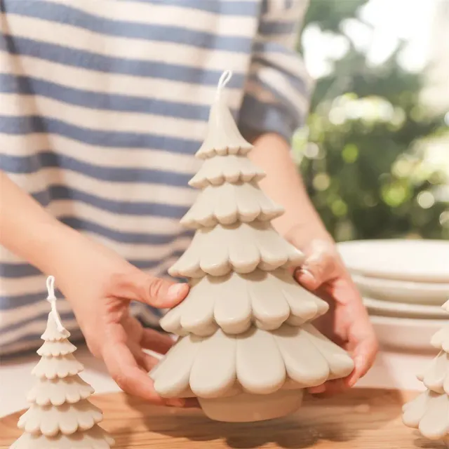 Moule en silicone pour la fabrication de bougies en forme de sapin de Noël pour le fait main