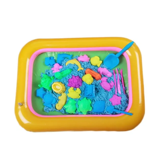 Magical liquid sand with inflatable sandbox