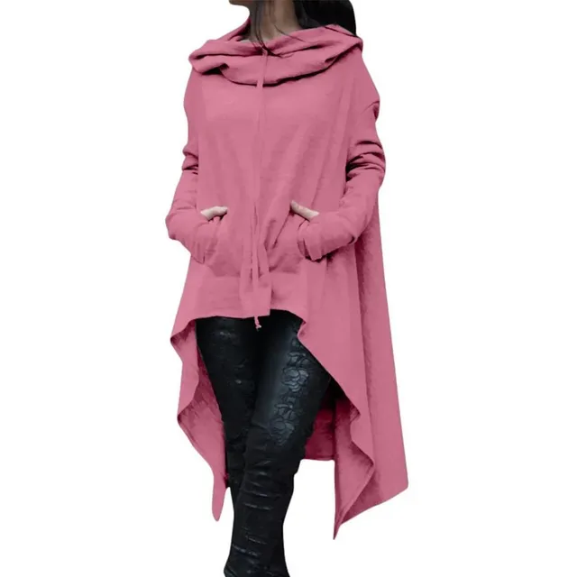 Ladies irregular hooded sweater