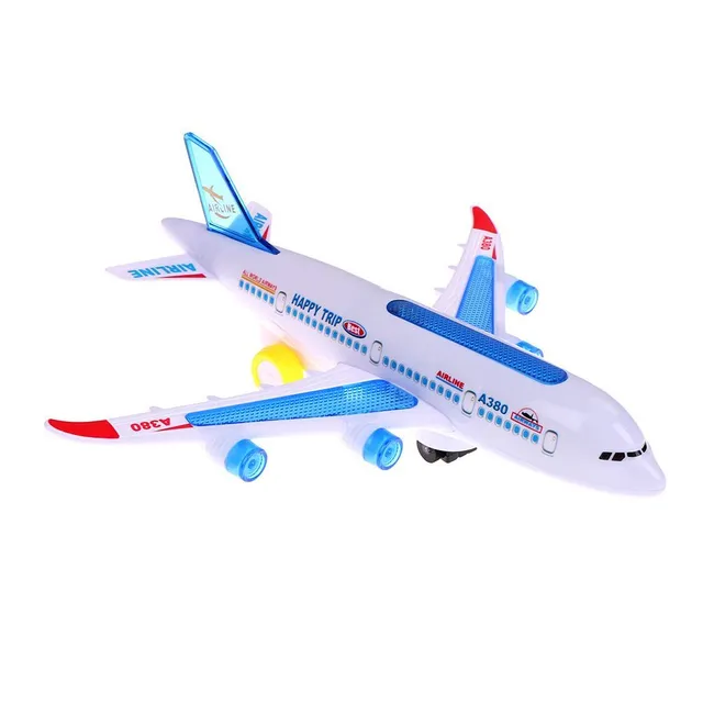 Electric aircraft Airbus A380 with flashing lights and sounds - baby toy