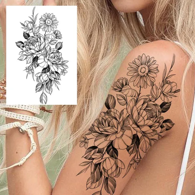 Tatuaj temporar sexy cu motive florale pentru femei