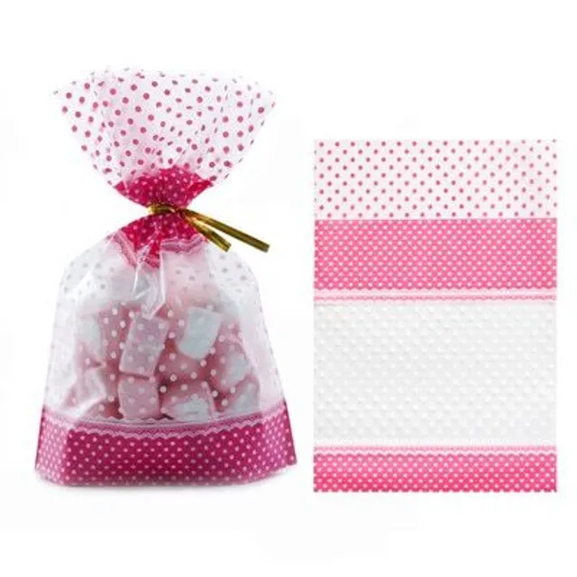 Creative open plastic gift bags 50 pieces