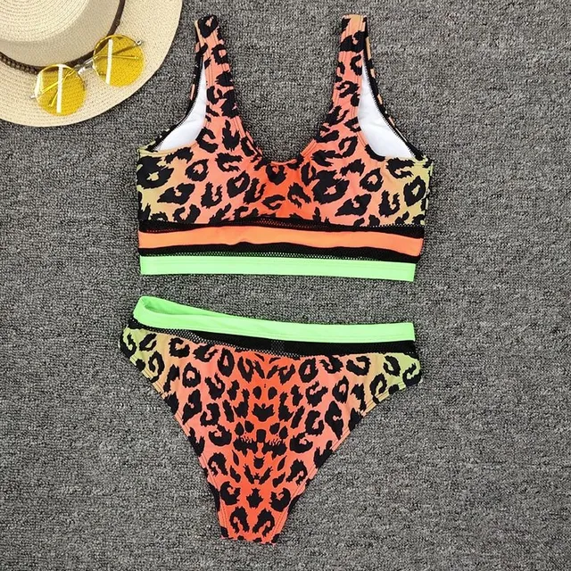 Sexy leopard swimsuit with push up effect