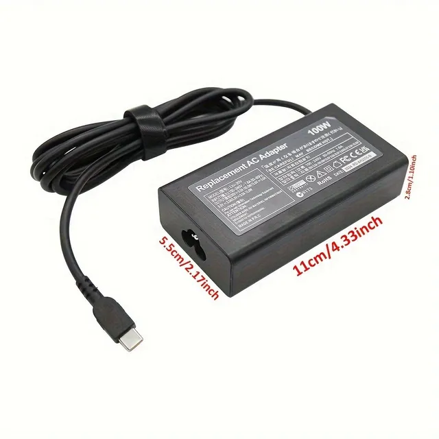 Adaptor de alimentare USB-C Tip-C 100W 20V 5A pentru Lenovo IdeaPad 5 Pro 16 ADL100YLC3A AC/DC Adaptor ADL100YDC3A SA11D52396 ADL100YCC3A ADL100YAC3A (fără cablu)