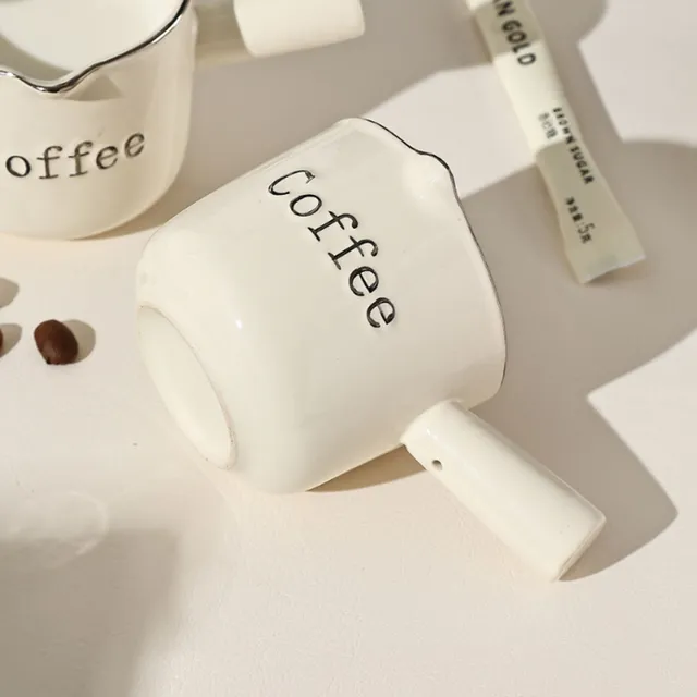 1 pièce, tasse à mesurer en céramique avec poignée, cafetière, cafetière crémeuse, accessoires à café