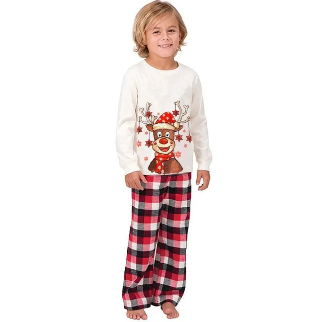 Christmas family pyjamas with a cheerful reindeer print