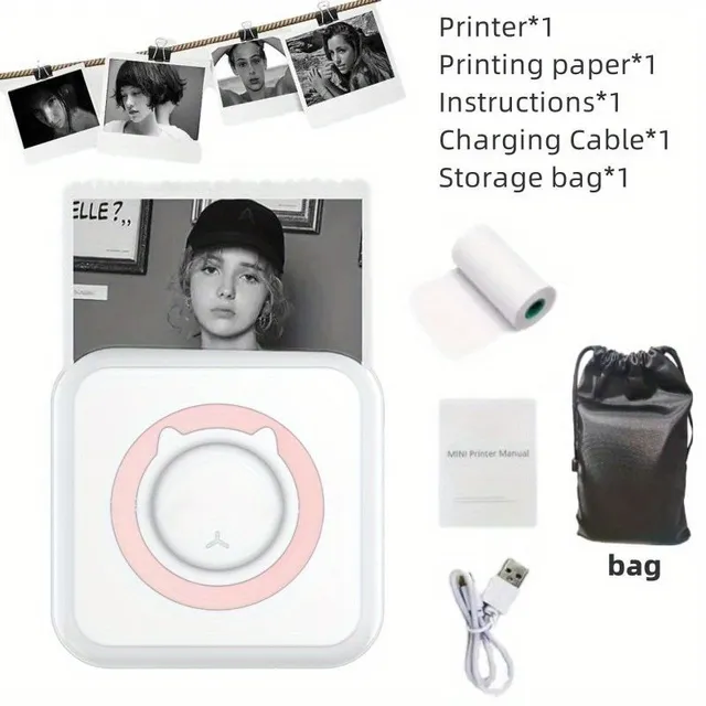 Mini Wireless Photograph Printer: Portable Bluetooth Thermal Home Printer