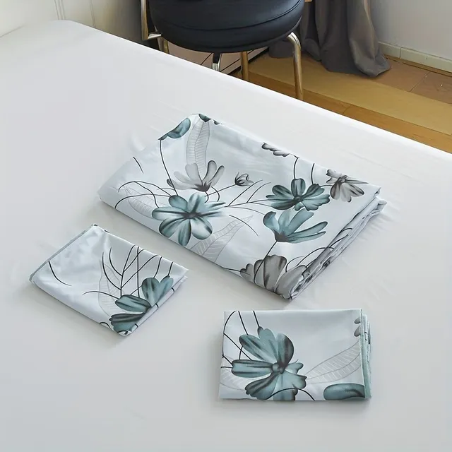 3 part sheets for duvet, floral pattern, soft and comfortable sheets