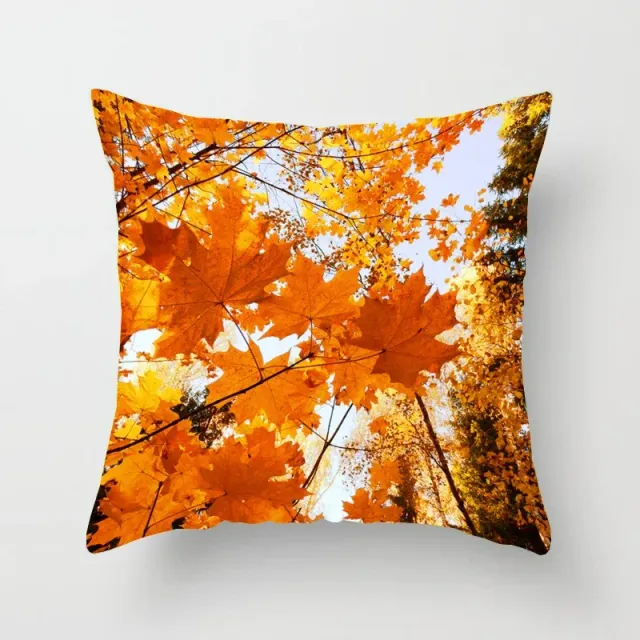 Pillow coating with motive of red maple leaf for decoration of office and home car