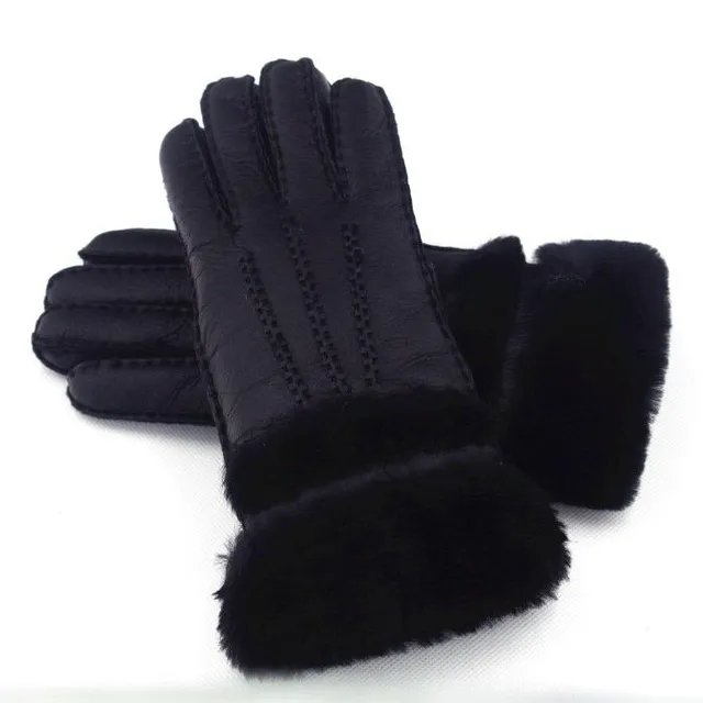 Mănuși de iarnă din piele de oaie pentru femei