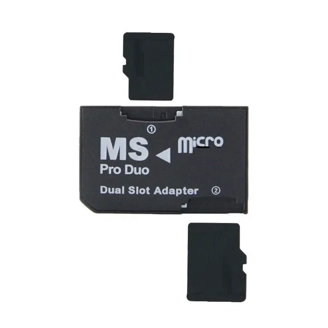 MS Pro Duo memory card reader for 2x Micro SDHC