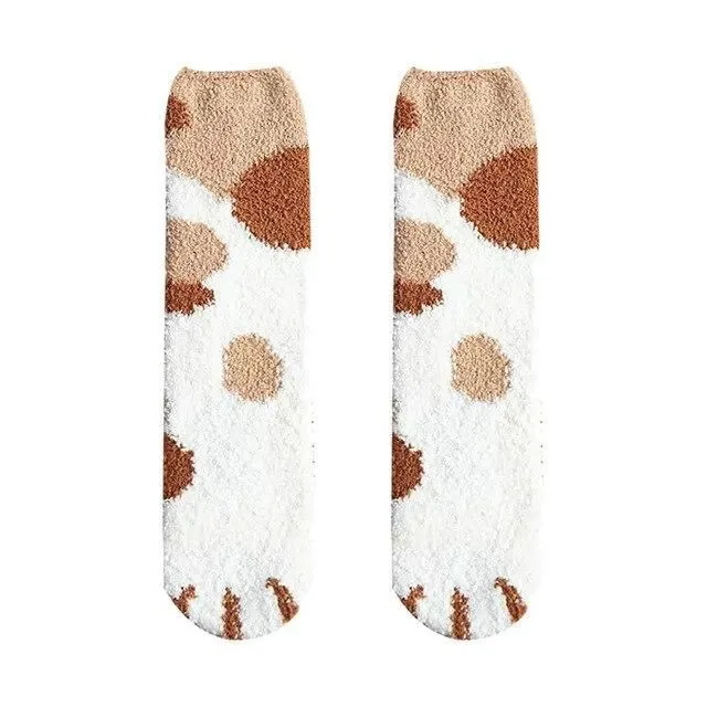 Warm socks in the shape of a paw