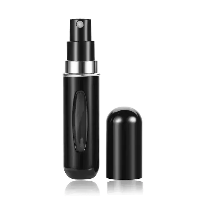 Practical portable mini bottle for perfume - indicator of quantity inside, more color variants