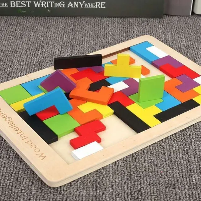 Puzzle din lemn pentru copii - Tetris