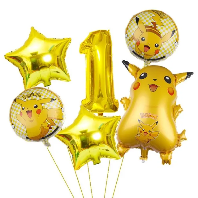 Baloane gonflabile pentru ziua de naștere a copiilor cu cifra tematică Pokémon