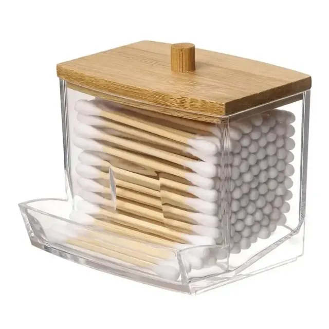 Transparent cotton bars container with dispenser © Transparent dustproof storage container for cotton bars