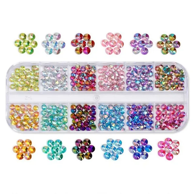Practical case with colored stones for easy organization - several variants