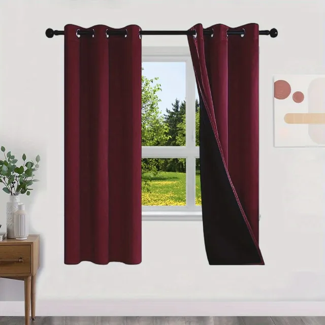 Blackout curtains with no pattern with thermal lining - Energy saving, privacy and style for living room, bedroom, kitchen and bathroom