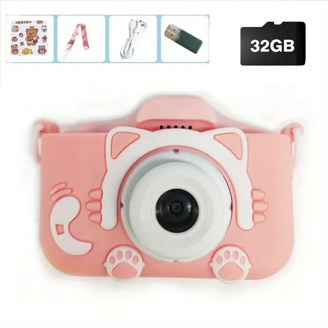 Camera video mini pentru copii cu card SD de 32GB