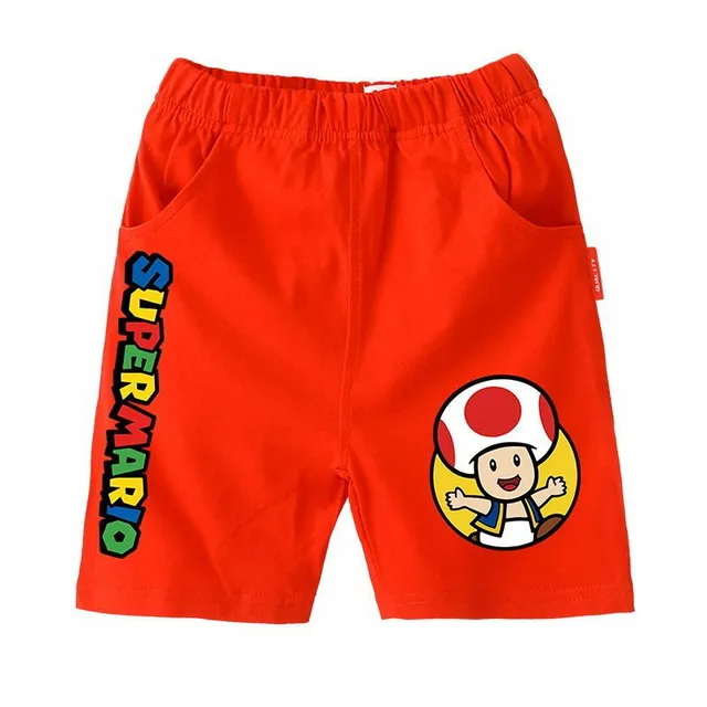 Trendy children's shorts printed with the popular animated film Super Mario