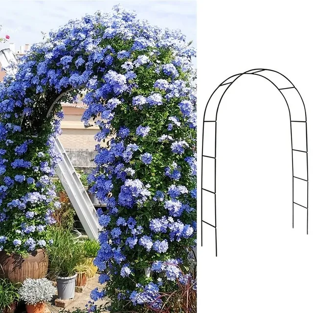 Pergolă elegantă din fier forjat pentru trandafiri și plante cățărătoare decorative, pentru grădină și alei, cu o construcție robustă