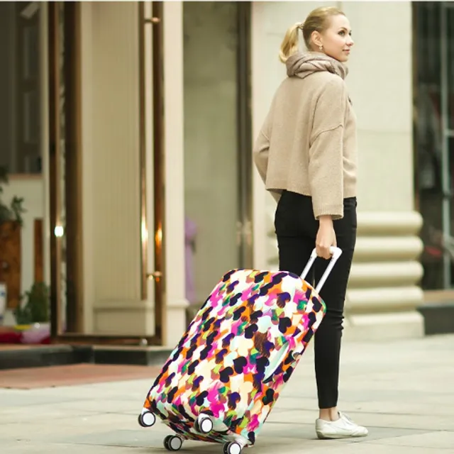 Modern luggage cover with hearts