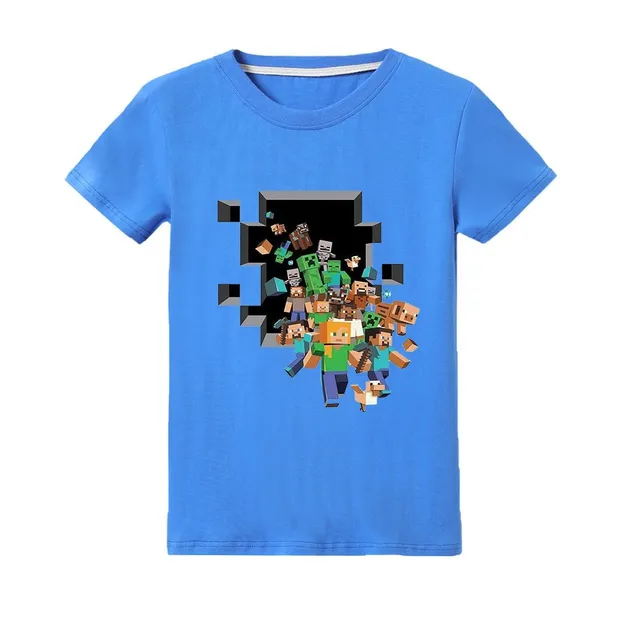 Tričko s potlačou pre hráčov počítačovej hry Minecraft
