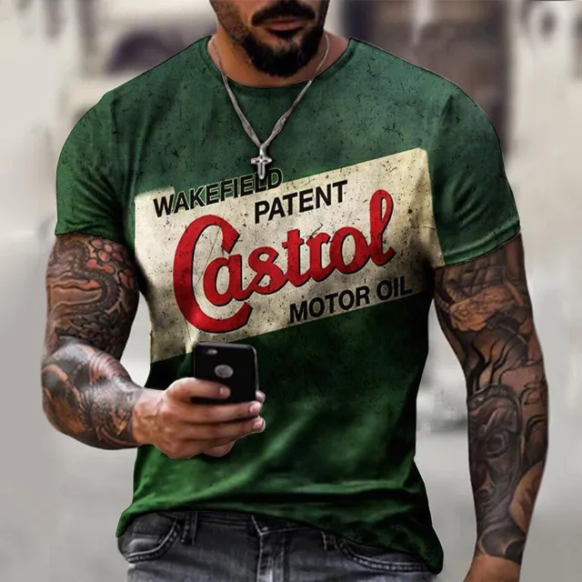 Men's short sleeve T-shirt with print - Racing