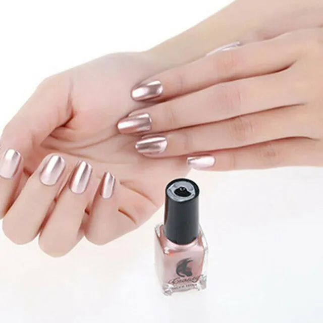 Beautiful nail polishes with mirror effect - more colours rose-gold