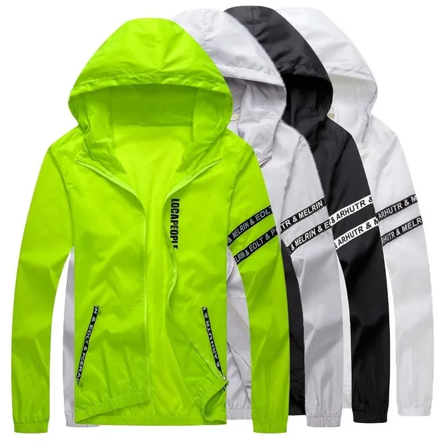 Nowoczesny męski windbreaker z kapturem