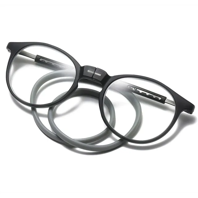 Hinged magnetic dioptric reading glasses