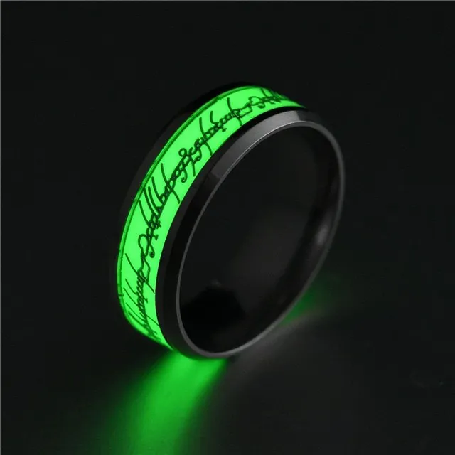 Fluorescent ring with the ring of power from the Lord of the Rings movie