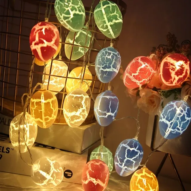 LED dekorační řetěz - Velikonoční vajíčka