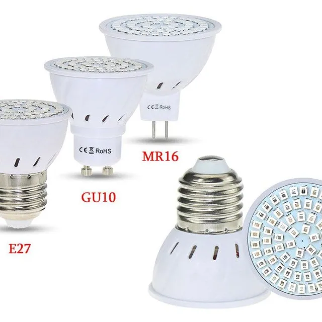 Bec cu LED-uri 36/54/72 pentru creșterea plantelor, soclu E27/GU10/MR16 220V