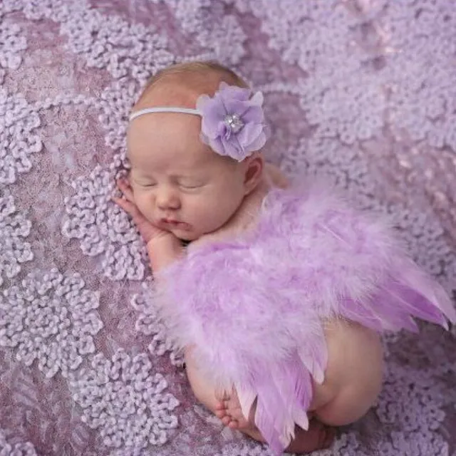 Baby angel wings with headband