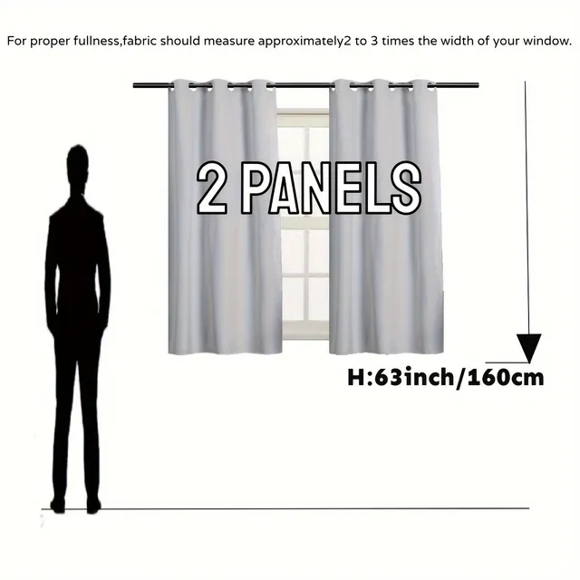 2pc Darkening Insulated Hinges Upper Hinges With Passage For Bedroom Living Room Dining Room Home Decoration