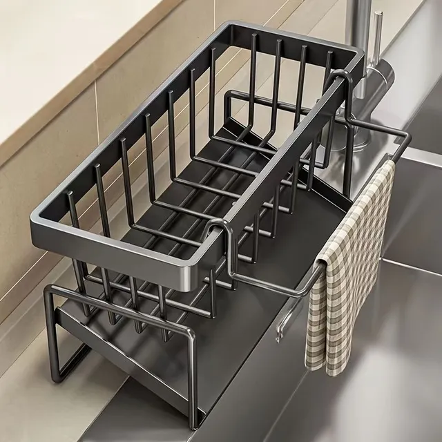 Stainless steel kitchen sink organizer