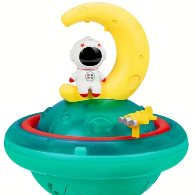 Jucărie de baie pentru copii cu pulverizator de apă, rotație, lumină și senzor LED automatizat, bazin de baie cu jucării pentru copii mici