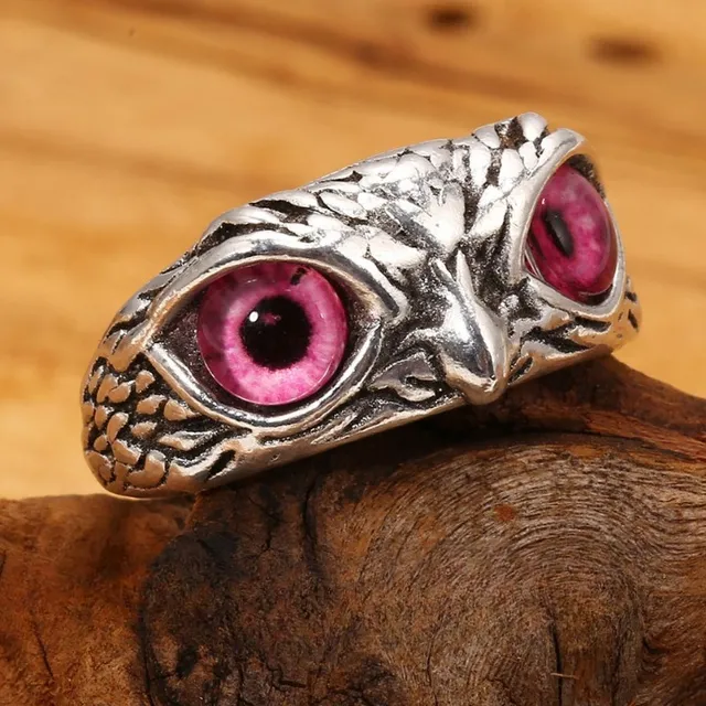 Bague mignonne en forme d'yeux de hibou - différentes couleurs