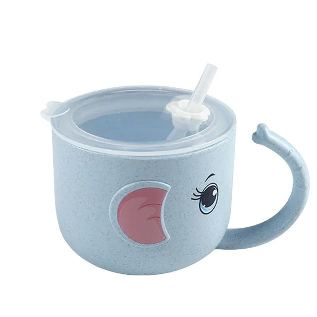 Tasse pour enfant avec paille éléphant