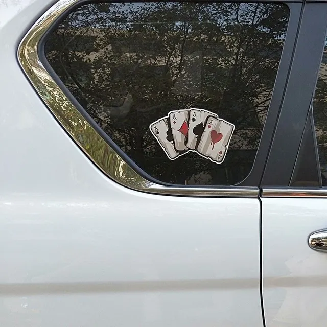 Sticker for car playing cards