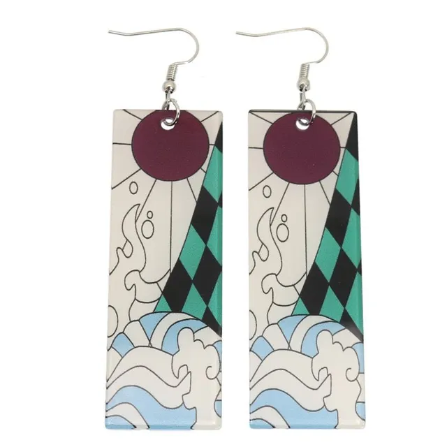 Trendy acrylic earrings - Hanafuda